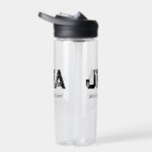 MINIMALISTISCHE ZWARTE DRIELITTERIGE MONOGRAM NAAM WATERFLES (Rechts)