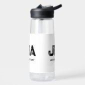 MINIMALISTISCHE ZWARTE DRIELITTERIGE MONOGRAM NAAM WATERFLES (Links)