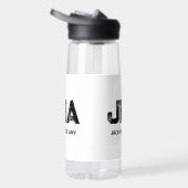MINIMALISTISCHE ZWARTE DRIELITTERIGE MONOGRAM NAAM WATERFLES (Rechts)