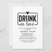 Minimalistische zwarte "Drink in de liefde" Bachel Kaart (Voorkant)