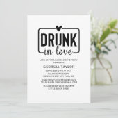 Minimalistische zwarte "Drink in de liefde" Bachel Kaart (Staand voorkant)