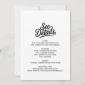 Minimalistische zwarte "Drink in de liefde" Bachel Kaart (Achterkant)