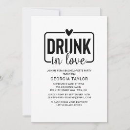 Minimalistische zwarte "Dronken van liefde" vrijge Kaart