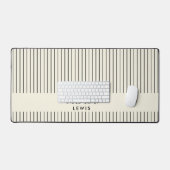 Minimalistische zwarte dunne strepen gepersonalise bureaumat (Keyboard & Muis)