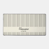 Minimalistische zwarte dunne strepen gepersonalise bureaumat (Voorkant)