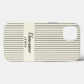 Minimalistische zwarte dunne strepen gepersonalise Case-Mate iPhone case (Achterkant (horizontaal))