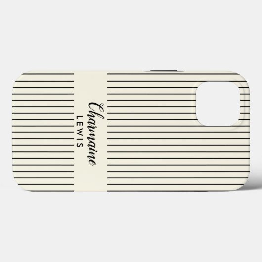 Minimalistische zwarte dunne strepen gepersonalise Case-Mate iPhone case (Achterkant (horizontaal))