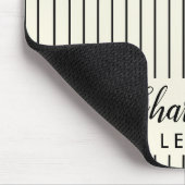 Minimalistische zwarte dunne strepen gepersonalise muismat (Hoek)