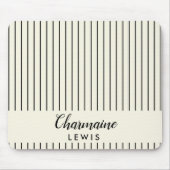 Minimalistische zwarte dunne strepen gepersonalise muismat (Voorkant)