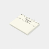 Minimalistische zwarte dunne strepen gepersonalise post-it® notes (Schuin)