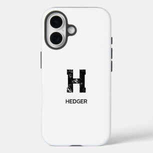 MINIMALISTISCHE ZWARTE EEN LETTER MONOGRAM NAAM WI iPhone 16 HOESJE