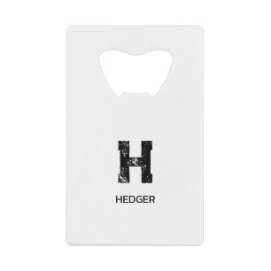 MINIMALISTISCHE ZWARTE EEN LETTER MONOGRAM NAAM WI CREDITKAART FLESSENOPENER