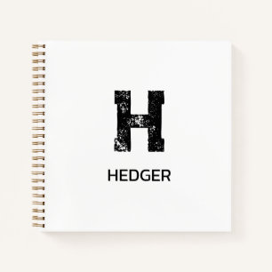 MINIMALISTISCHE ZWARTE EEN LETTER MONOGRAM NAAM WI NOTITIEBOEK