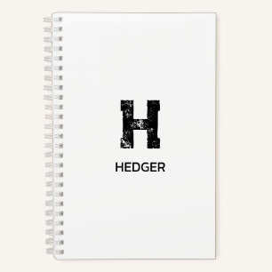 MINIMALISTISCHE ZWARTE EEN LETTER MONOGRAM NAAM WI NOTITIEBOEK