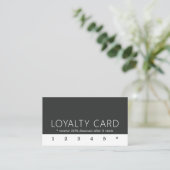 Minimalistische zwarte Elegant White Loyalty-Kaart Klantenkaartje (Staand voorkant)
