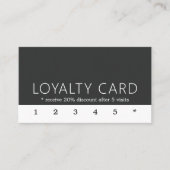 Minimalistische zwarte Elegant White Loyalty-Kaart Klantenkaartje (Voorkant)