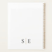 Minimalistische zwarte en gouden monogram 2023 pla planner (Achterkant)