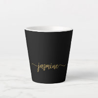 Minimalistische Zwarte En Gouden Monogram Naam Han
