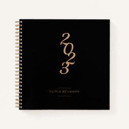 Minimalistische zwarte en gouden notitieboekje 202 notitieboek
