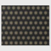 Minimalistische zwarte en gouden sneeuwvlokken Ker Cadeaupapier (Vlak)