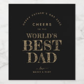 Minimalistische zwarte en goudkoorts 's Werelds be Wijn Etiket (Enkel label)