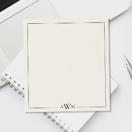 Minimalistische zwarte en ivoorkleurige drieletter notitieblok
