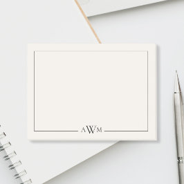 Minimalistische zwarte en ivoorkleurige drieletter post-it® notes