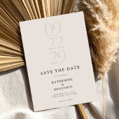 Minimalistische zwarte en ivoren moderne bruiloft save the date