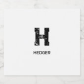 MINIMALISTISCHE ZWARTE EN LETTER MONOGRAM NAAM WIT BIER ETIKET (Enkel label)