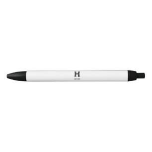 MINIMALISTISCHE ZWARTE EN LETTER MONOGRAM NAAM WIT BLAUWE INKT PEN