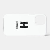 MINIMALISTISCHE ZWARTE EN LETTER MONOGRAM NAAM WIT Case-Mate iPhone CASE (Achterkant (horizontaal))