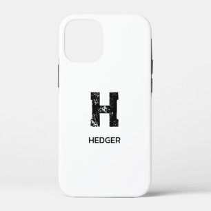 MINIMALISTISCHE ZWARTE EN LETTER MONOGRAM NAAM WIT Case-Mate iPhone CASE