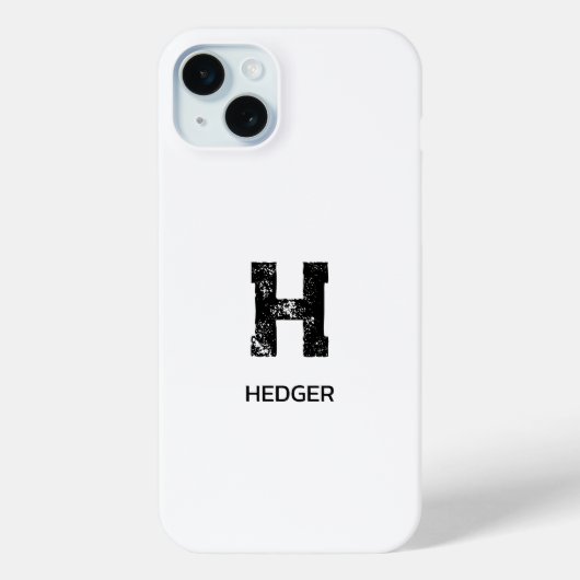 MINIMALISTISCHE ZWARTE EN LETTER MONOGRAM NAAM WIT Case-Mate iPhone CASE (Achterkant)