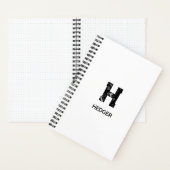 MINIMALISTISCHE ZWARTE EN LETTER MONOGRAM NAAM WIT NOTITIEBOEK (Binnen)