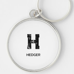 MINIMALISTISCHE ZWARTE EN LETTER MONOGRAM NAAM WIT SLEUTELHANGER
