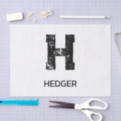 MINIMALISTISCHE ZWARTE EN LETTER MONOGRAM NAAM WIT TISSUEPAPIER (Craft)