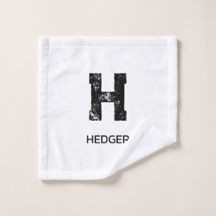 MINIMALISTISCHE ZWARTE EN LETTER MONOGRAM NAAM WIT WASHANDJE