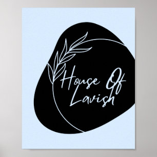 Minimalistische zwarte en poederblauwe moderne wan poster