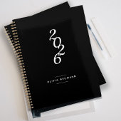 Minimalistische zwarte en witte aangepaste naam planner