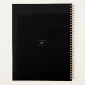 Minimalistische zwarte en witte aangepaste naam planner (Achterkant)