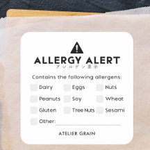Minimalistische Zwarte en Witte Allergie Waarschuw