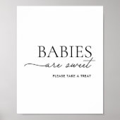 Minimalistische zwarte en witte baby's zijn zoet poster (Voorkant)