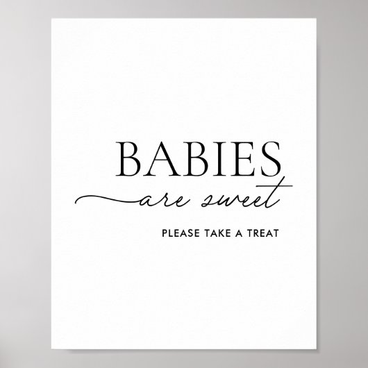 Minimalistische zwarte en witte baby's zijn zoet poster (Voorkant)