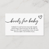 Minimalistische zwarte en witte boeken voor Baby Informatiekaartje (Achterkant)