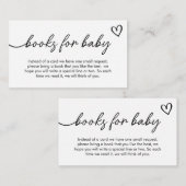 Minimalistische zwarte en witte boeken voor Baby Informatiekaartje (Voorkant / Achterkant)