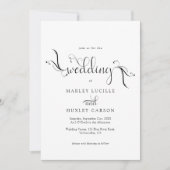 Minimalistische zwarte en witte boheemse script br kaart (Voorkant)