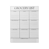 Minimalistische zwarte en witte boodschappenlijst notitieblok (Linkerzijde)