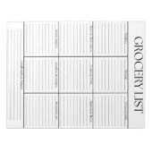 Minimalistische zwarte en witte boodschappenlijst notitieblok (Voorkant)