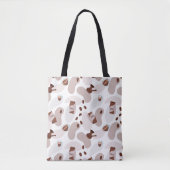 Minimalistische zwarte en witte botanische Canvas  Tote Bag (Voorkant)