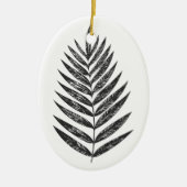 Minimalistische zwarte en witte botanische Natuur  Keramisch Ornament (Voorkant)